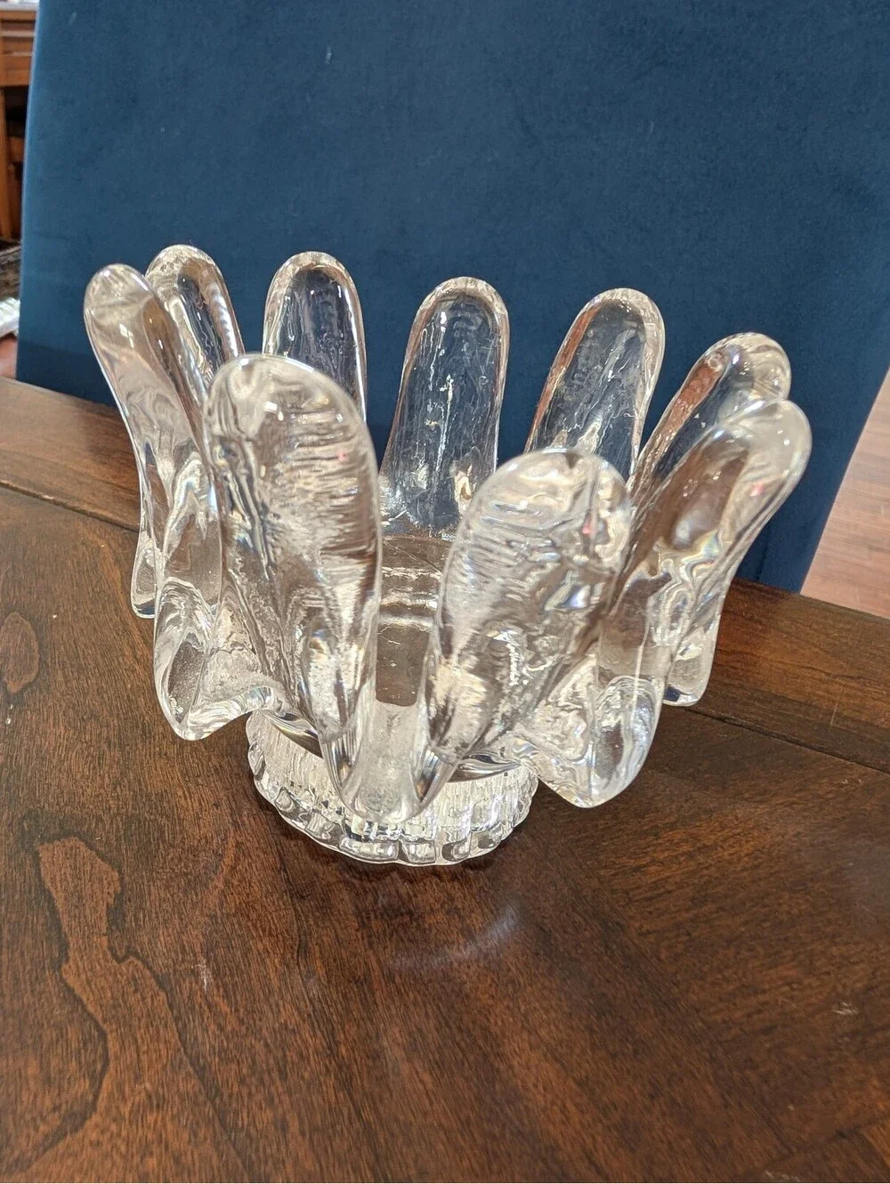Kosta Boda Sunflower Clear Art Glass Votive Small Vintage